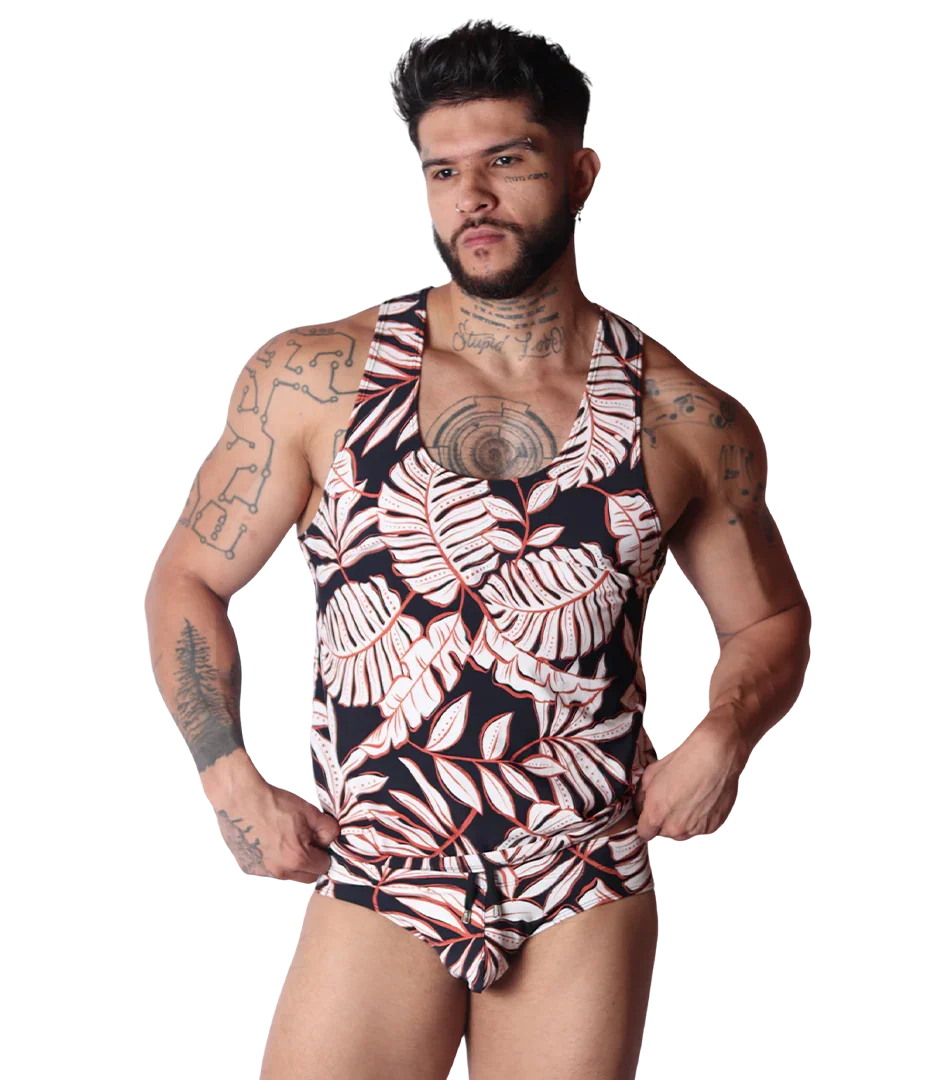 Prisma Black Tank on model by Gigo Underwear