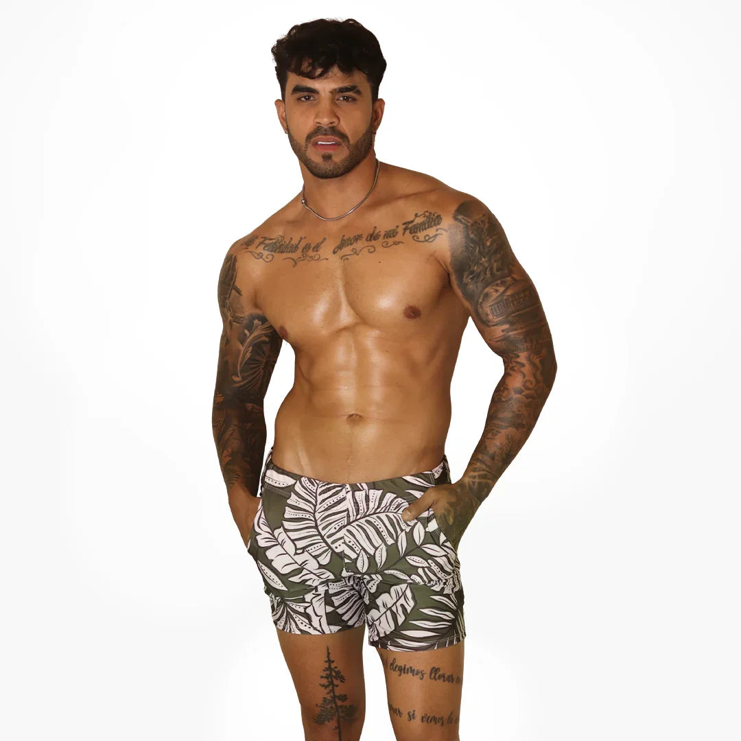 Prisma Green Beachwear on model by Gigo Underwear
