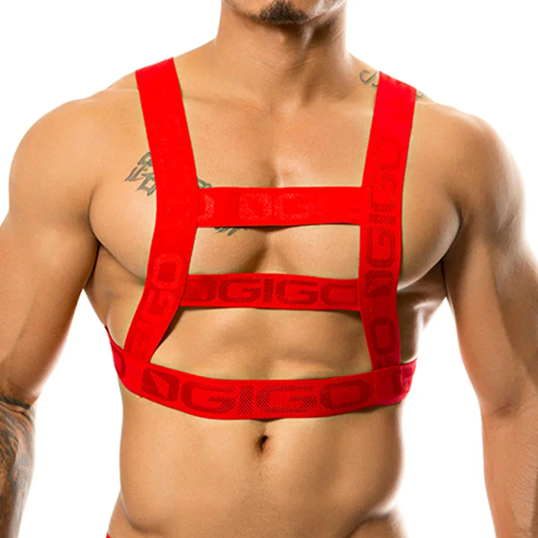 Resistless Red Harness back view by Gigo Underwear