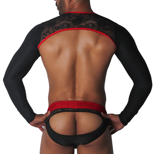 Romantic Black Harness back view by Gigo Underwear