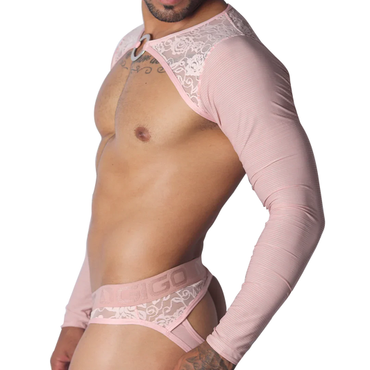 Romantic Pink Harness front view by Gigo Underwear