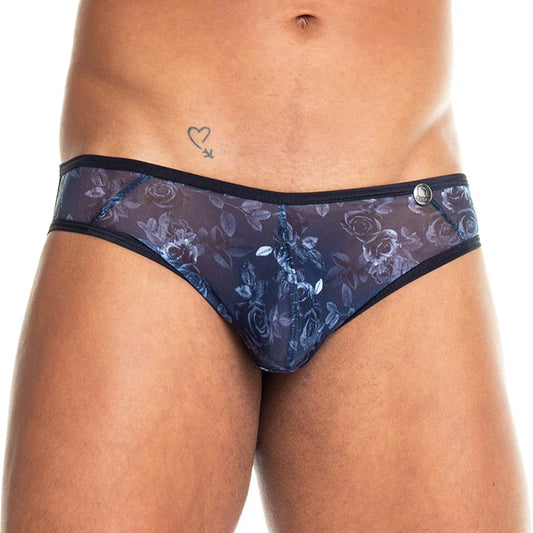 Rose Black Brief front view by Gigo Underwear