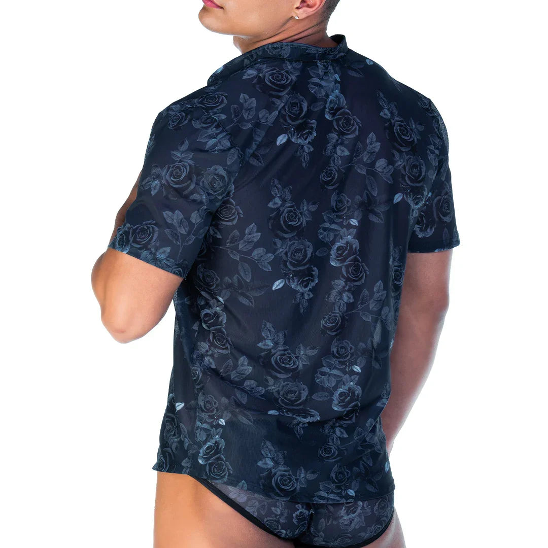 Rose Black Shirt back view by Gigo Underwear