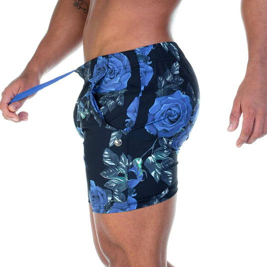 Rose Blue Beachwear front view by Gigo Underwear