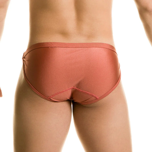 Rush Brown Swim Brief front view by Gigo Underwear