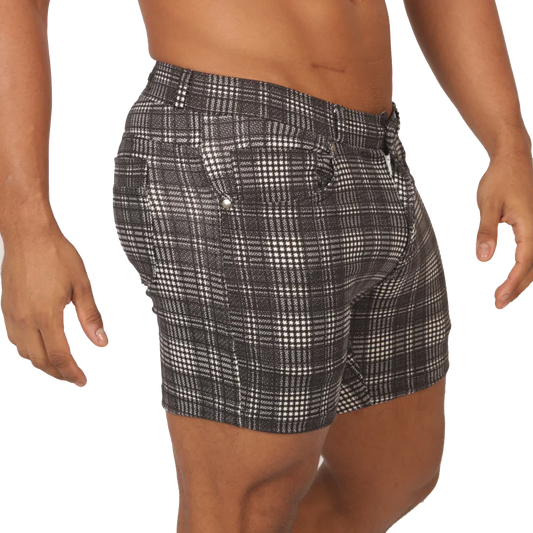 Social Gray Square Short front view by Gigo Underwear