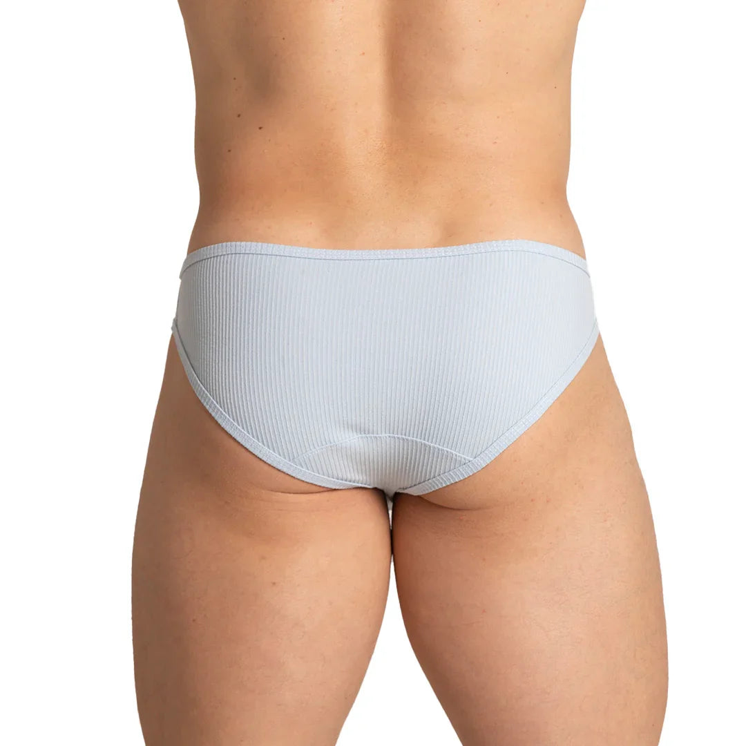 Soft Blue Brief back view by Gigo Underwear