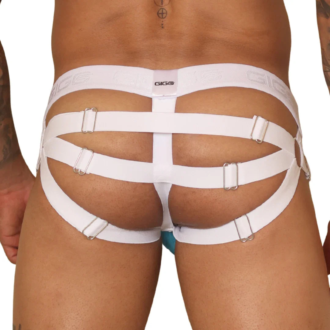 Spectrum Blue Jockstrap back view by Gigo Underwear