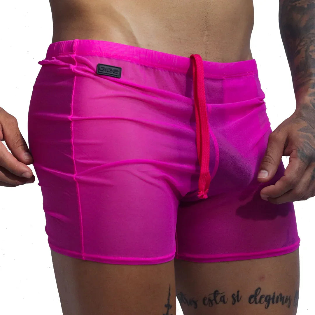 Spectrum Fuchsia Hot Shorts on model by Gigo Underwear