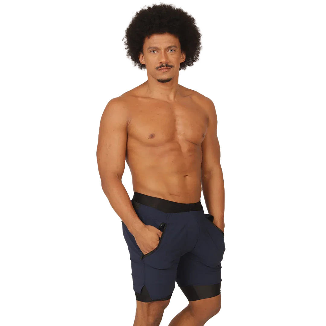 Sporty Blue Short on model by Gigo Underwear