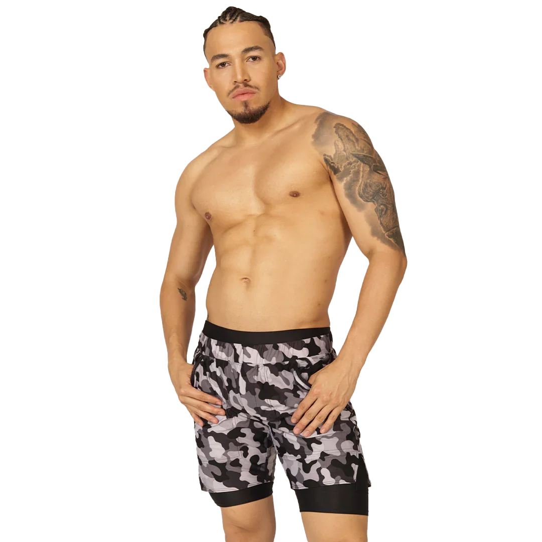 Sporty Camouflage Short on model by Gigo Underwear