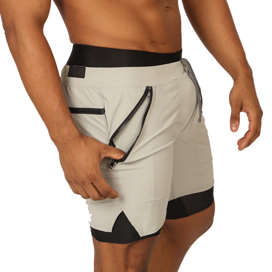 Sporty Gray Short front view by Gigo Underwear