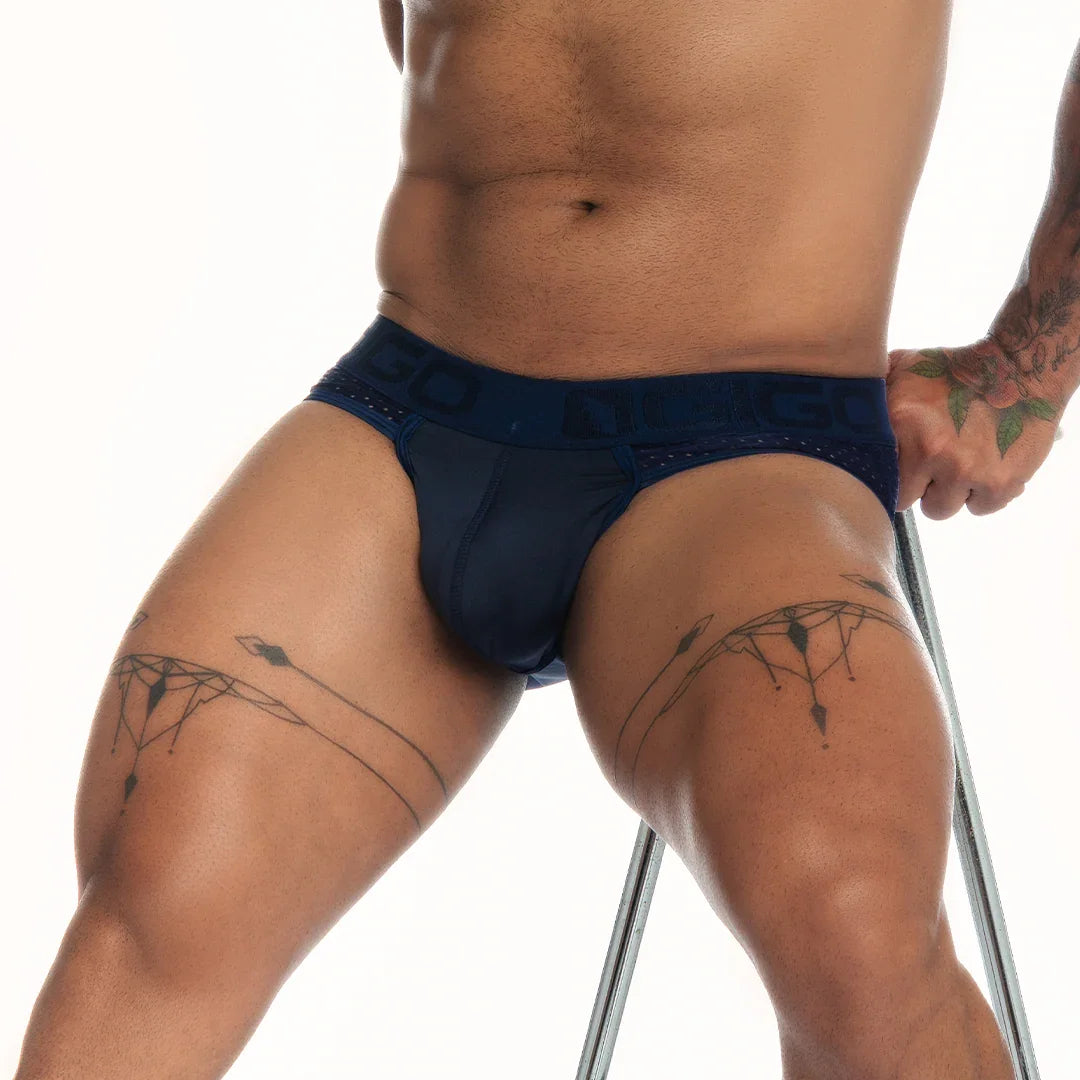 Strech Blue Brief back view by Gigo Underwear