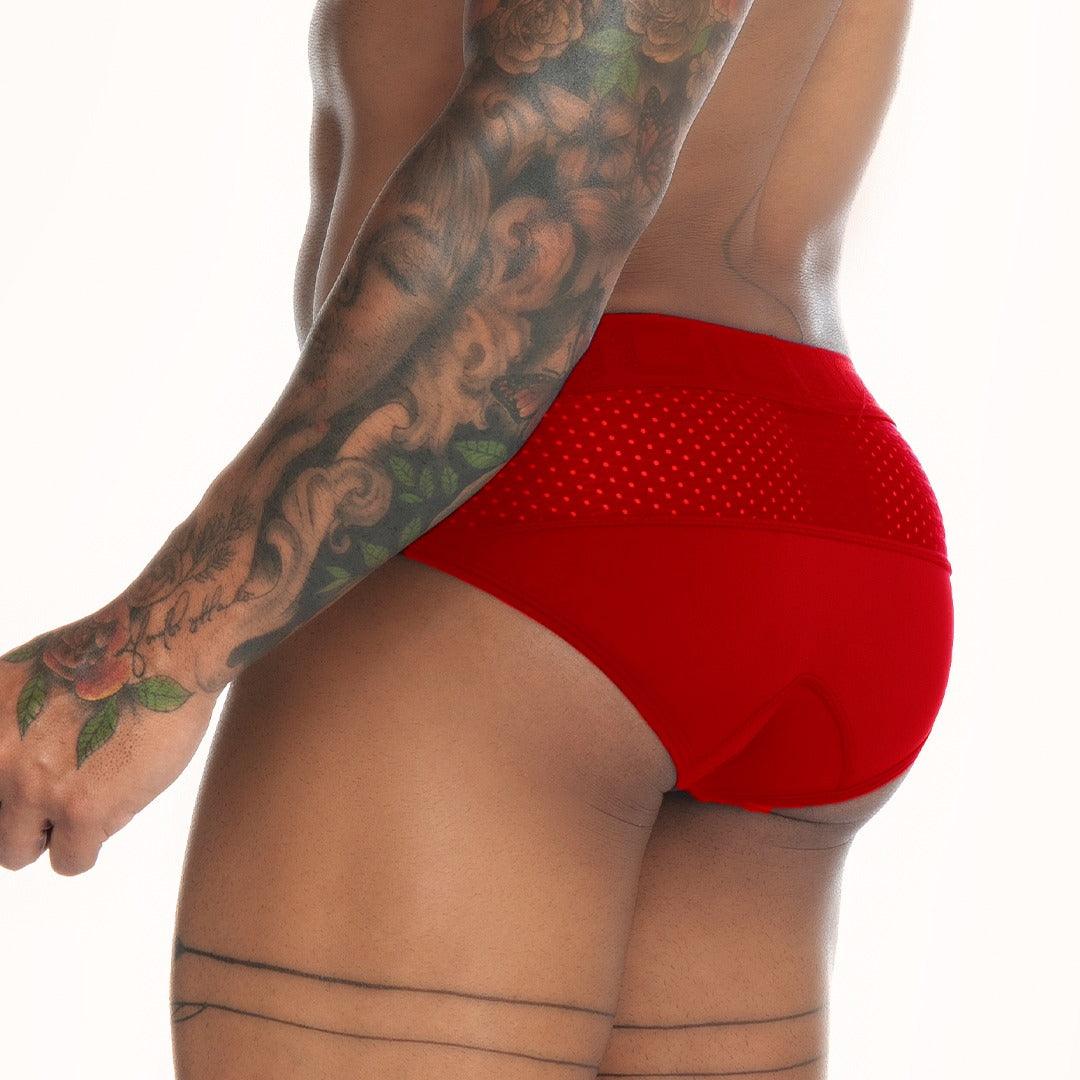 STRECH RED BRIEF - Gigo Underwear & MensWear
