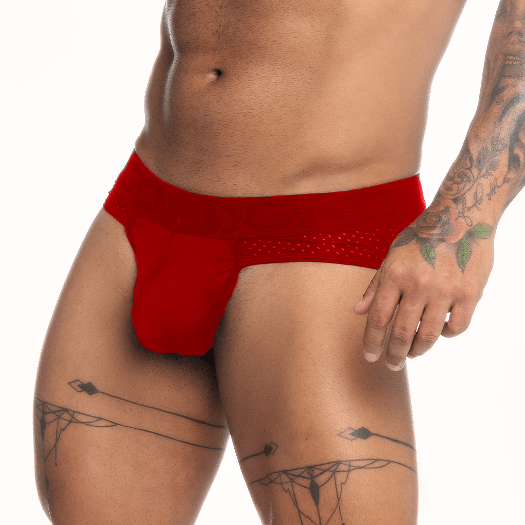 STRECH RED BRIEF - Gigo Underwear & MensWear