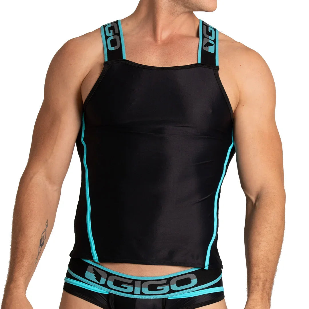 Style Black Tank back view by Gigo Underwear