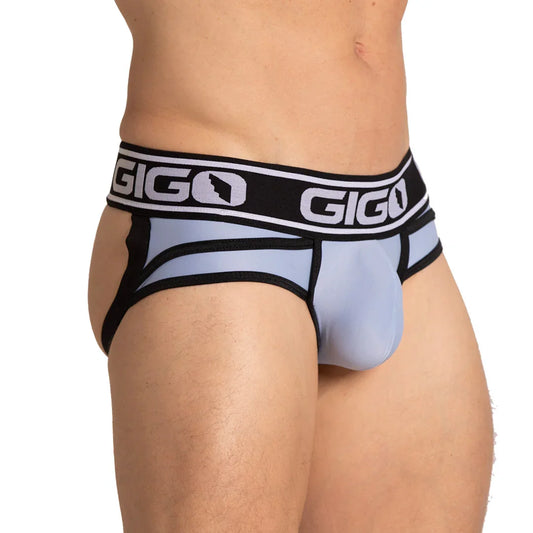 Style Blue Brief Jock front view by Gigo Underwear