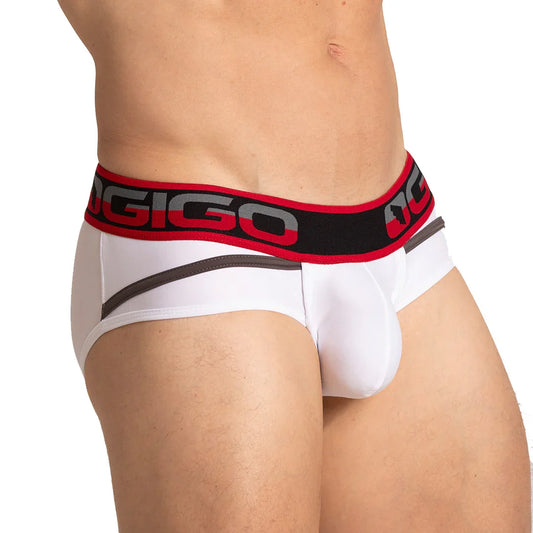 Style White Brief front view by Gigo Underwear