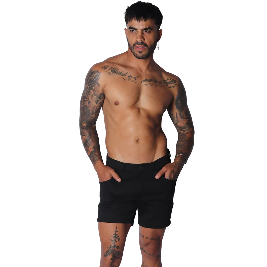 Sunday Black Short on model by Gigo Underwear