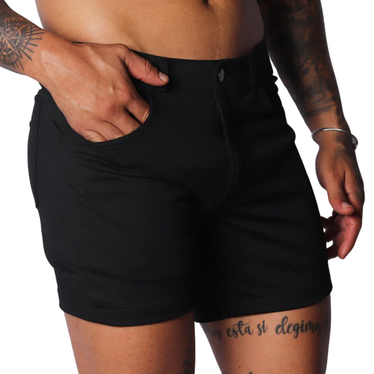 Sunday Black Short front view by Gigo Underwear