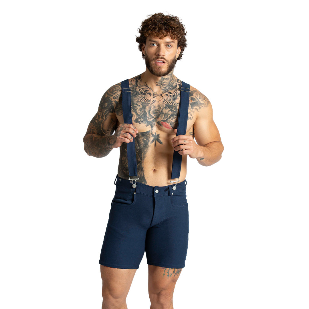 SUSPENDERS BLUE SHORT - Gigo Underwear & MensWear