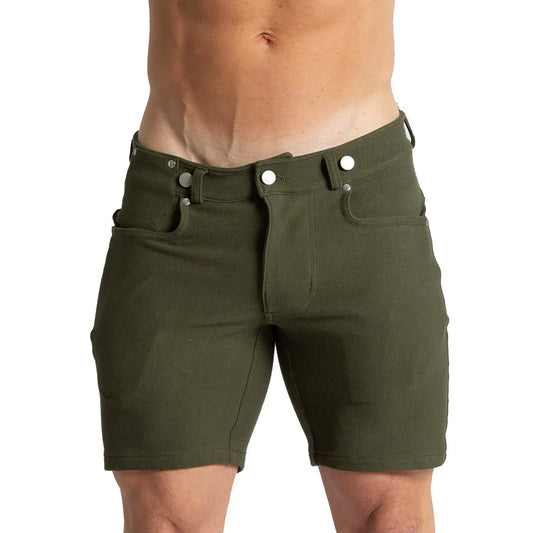 Suspenders Green Short front view by Gigo Underwear
