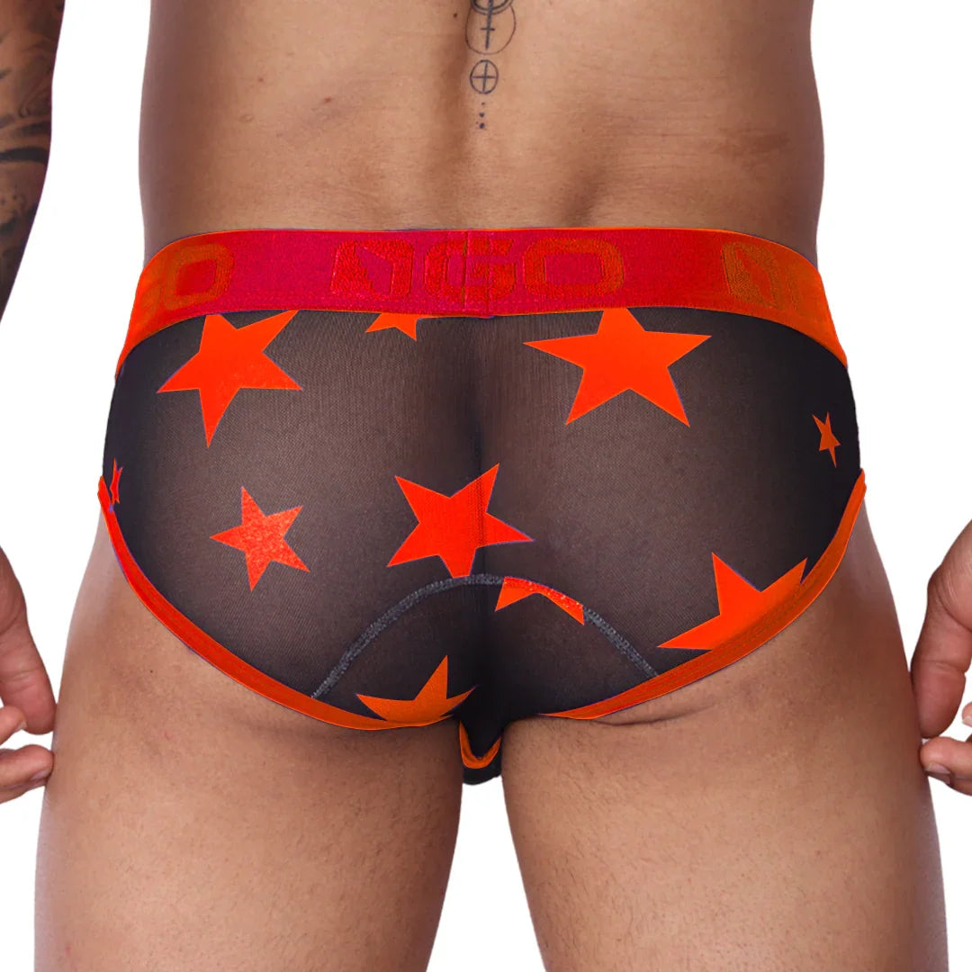 Star Red Brief back view by Gigo Underwear