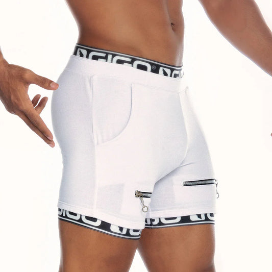 Tropixx White Short front view by Gigo Underwear