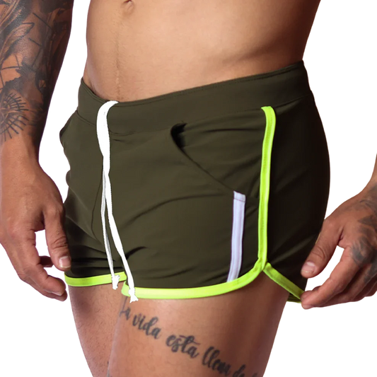 Typerhot Green Shorts front view by Gigo Underwear