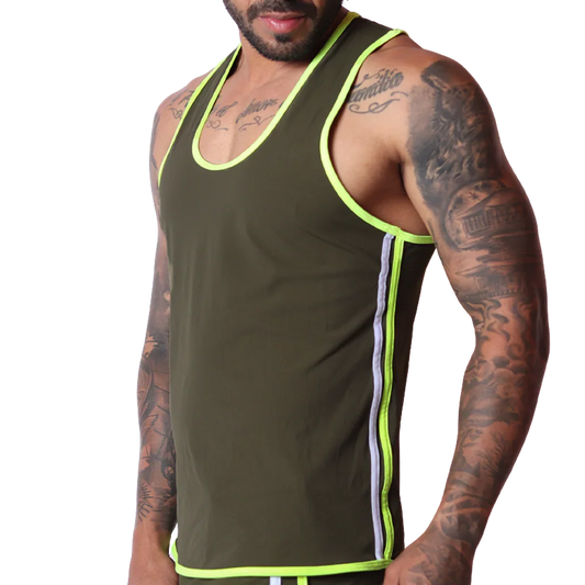 Typerhot Green Tank front view by Gigo Underwear