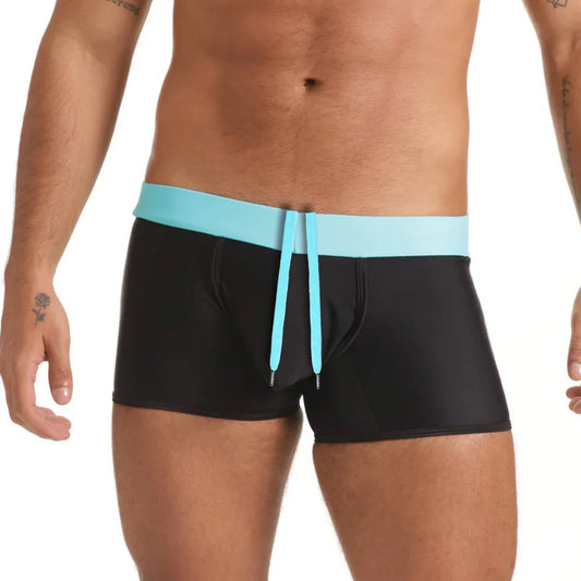 Versatil Blue Swim Trunk front view by Gigo Underwear