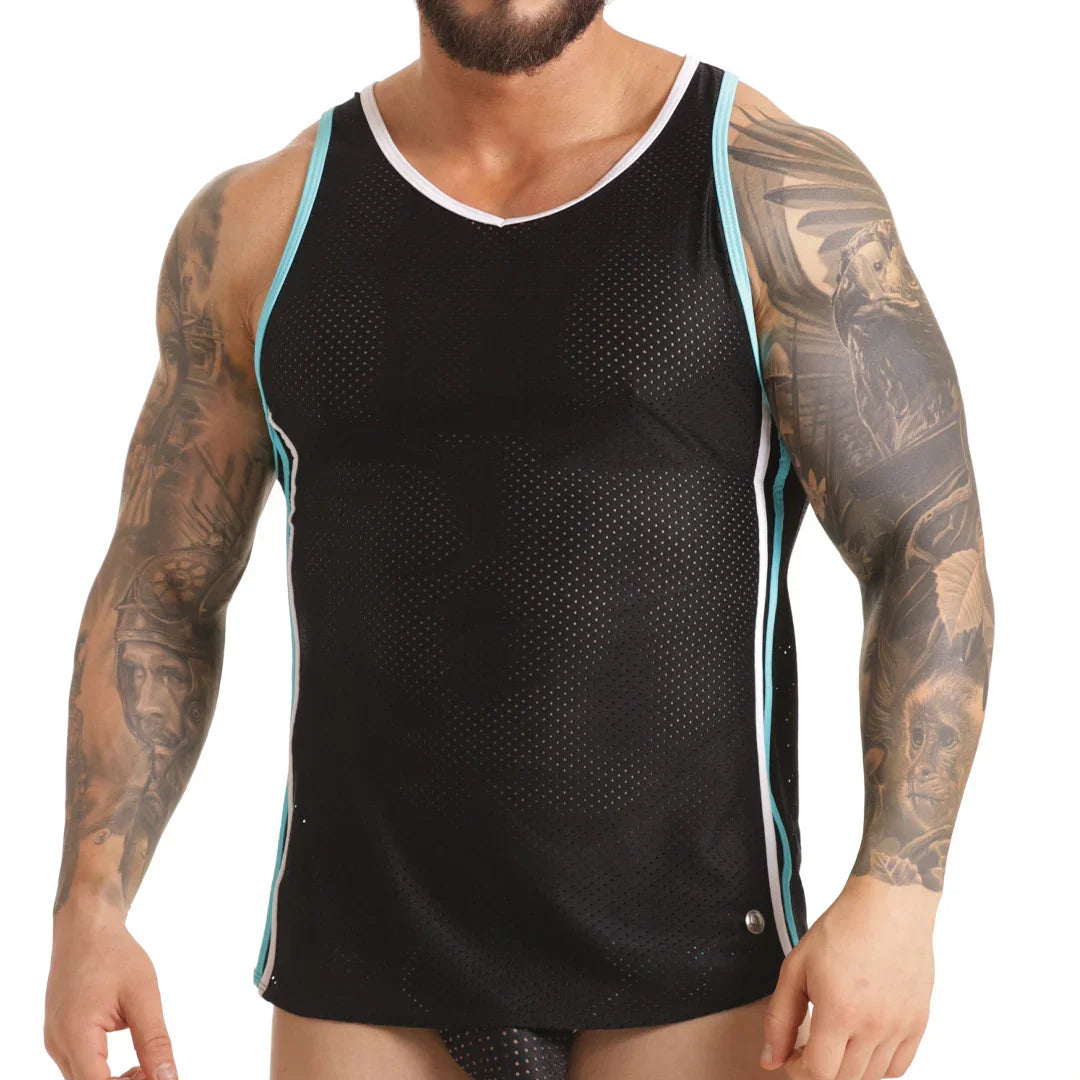 Versatil Blue Tank back view by Gigo Underwear