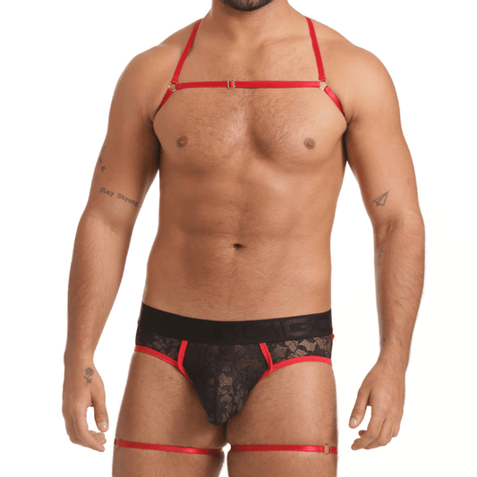 VIBRANT BLACK BRIEF JOCKSTRAP HARNESS - Gigo Underwear & MensWear