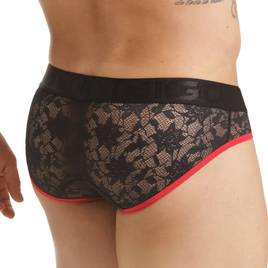 Vibrant Black Brief back view by Gigo Underwear