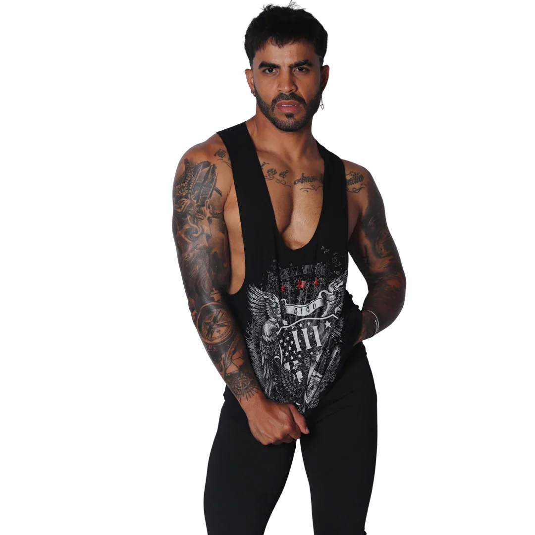 Vintage Tank on model by Gigo Underwear