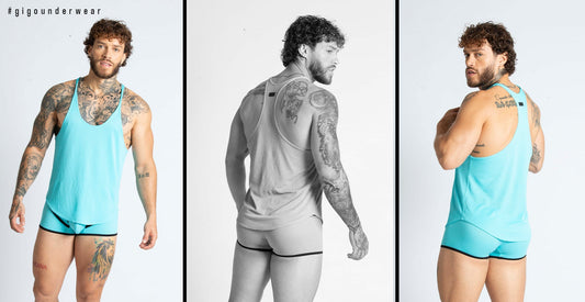 Gigo Underwear fit guide image choosing BRIEF JOCKSTRAP TANK and SWIMWEAR