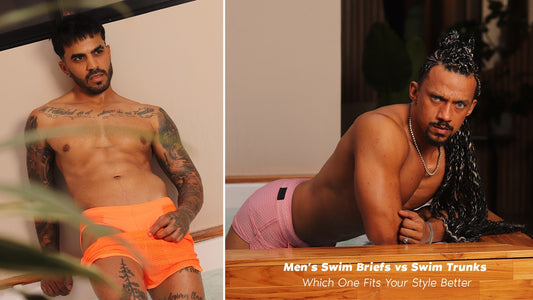 men swim briefs vs swim trunks comparison beach style fit gigo underwear