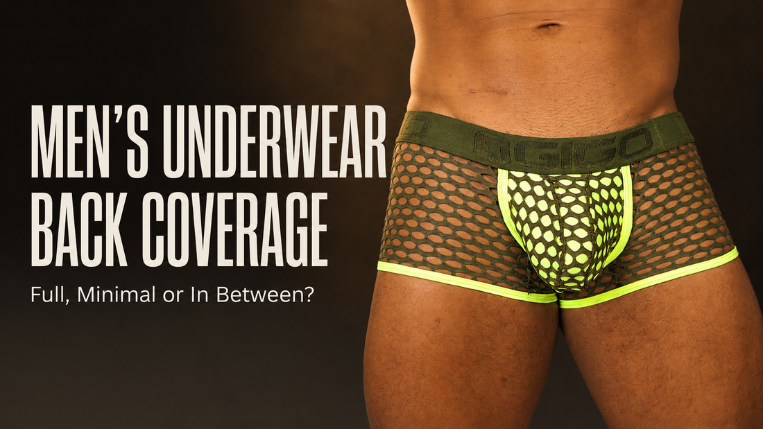 Male model wearing Gigo underwear showing a secure and comfortable back coverage fit