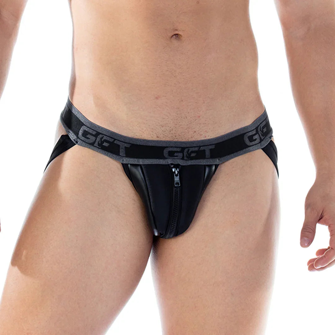 2 Fetiche Black Zipper Jockstrap by Gigo Underwear