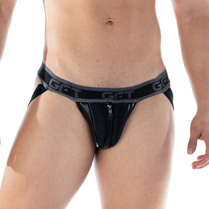 2 Fetiche Black Zipper Jockstrap by Gigo Underwear