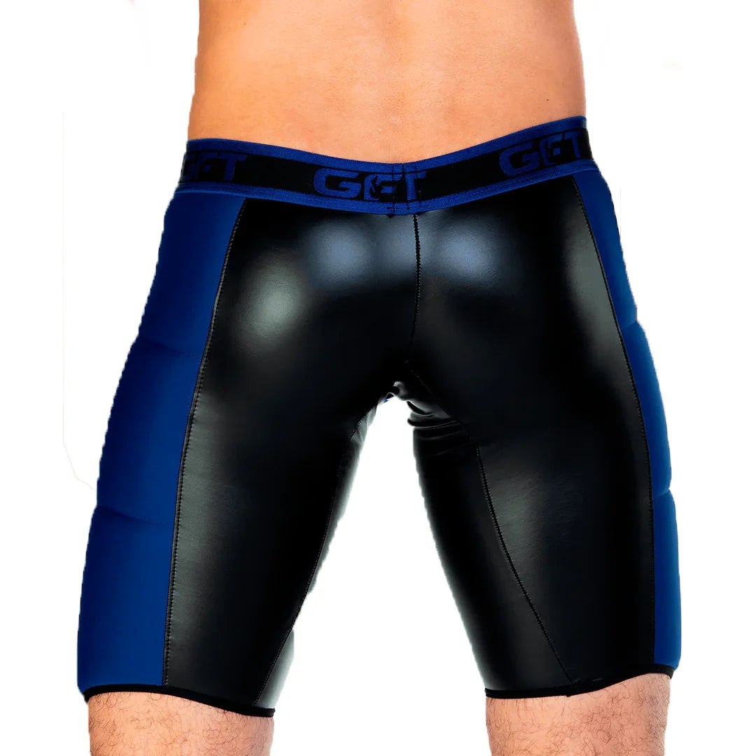 2 Fetiche Blue Trunk Long back view by Gigo Underwear