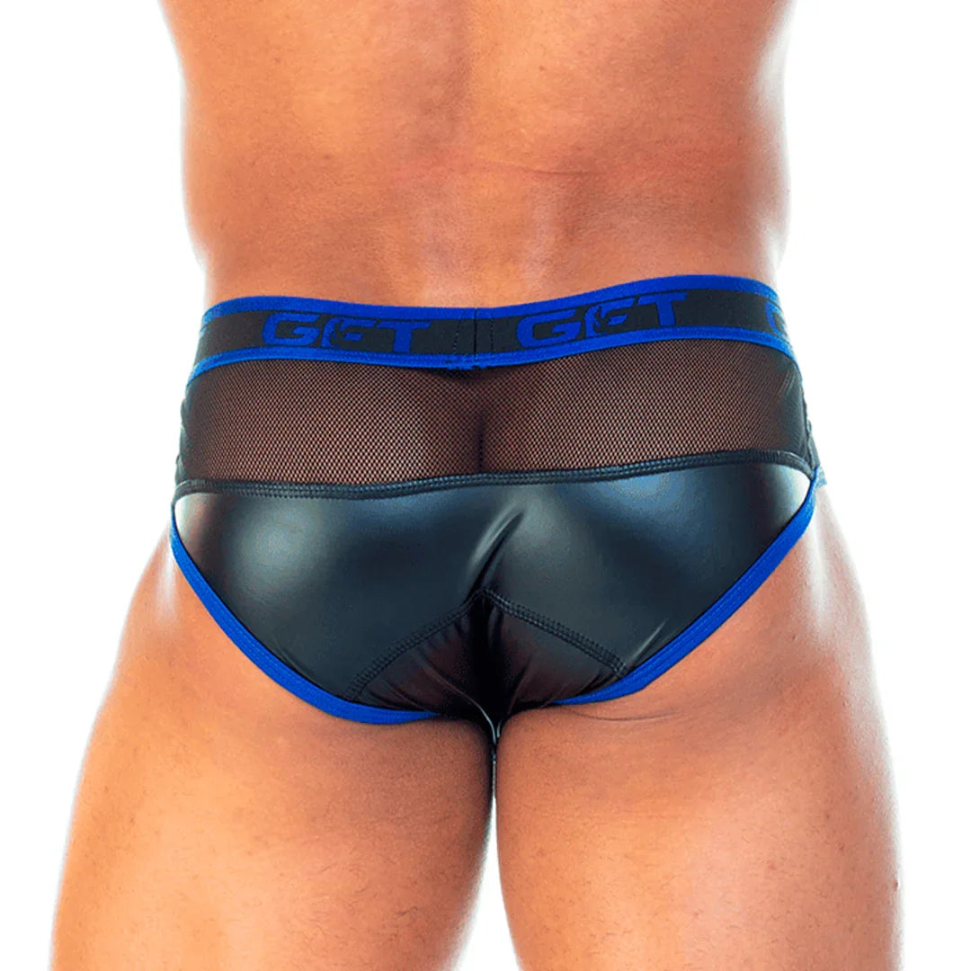 2 Fetiche Blue Zipper Brief back view by Gigo Underwear