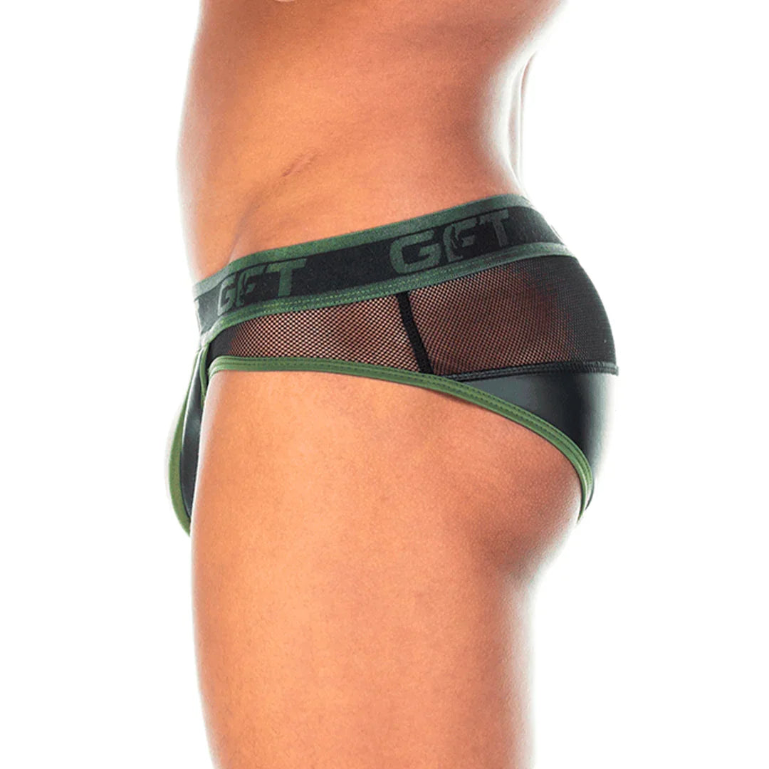 2 Fetiche Green Brief back view by Gigo Underwear