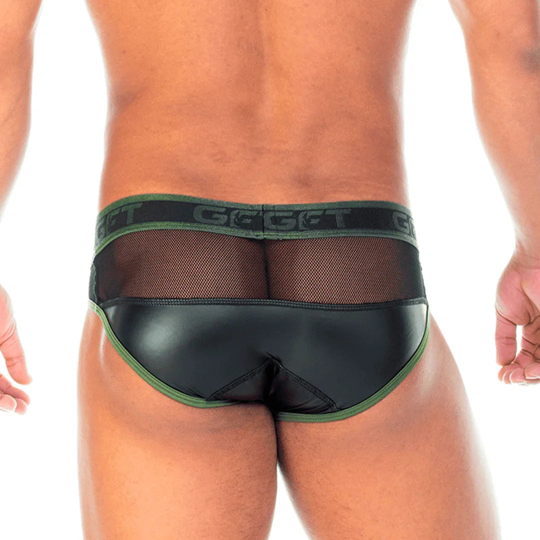 2 Fetiche Green Brief on model by Gigo Underwear