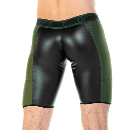 2 Fetiche Green Zipper Trunk Long back view by Gigo Underwear