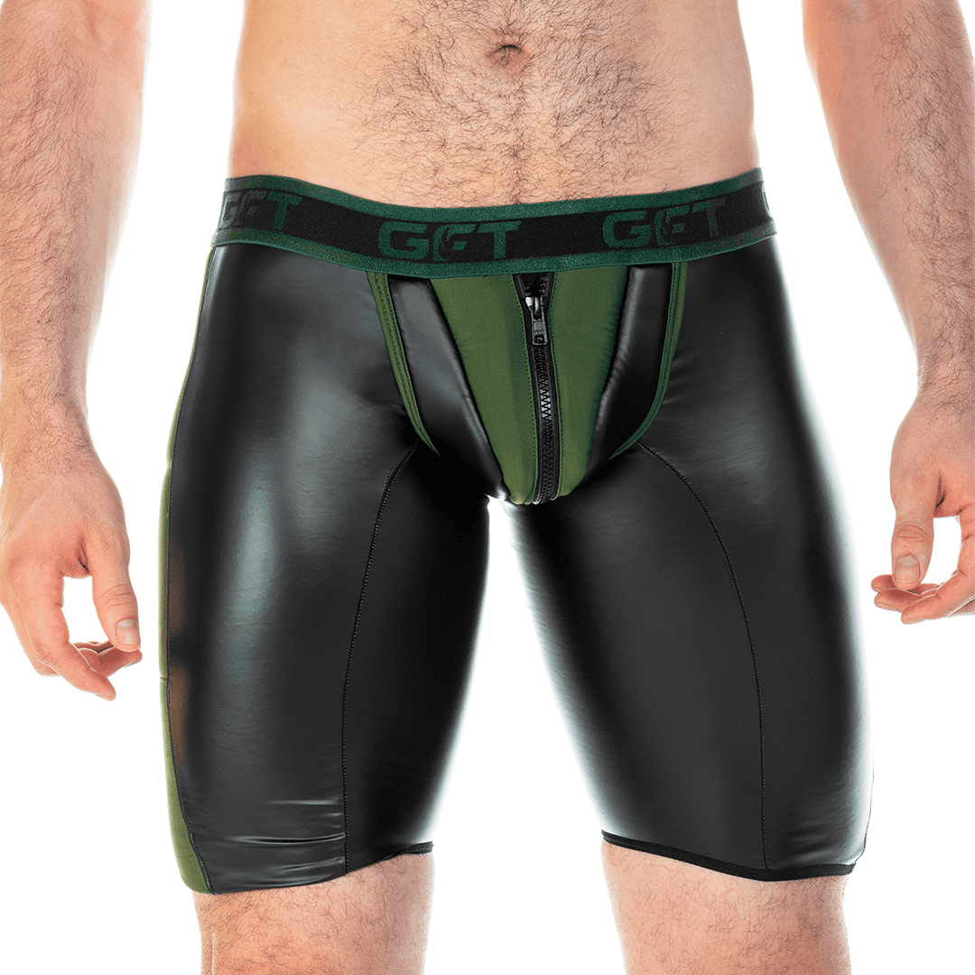 2 FETICHE GREEN ZIPPER TRUNK LONG - Gigo Underwear & MensWear
