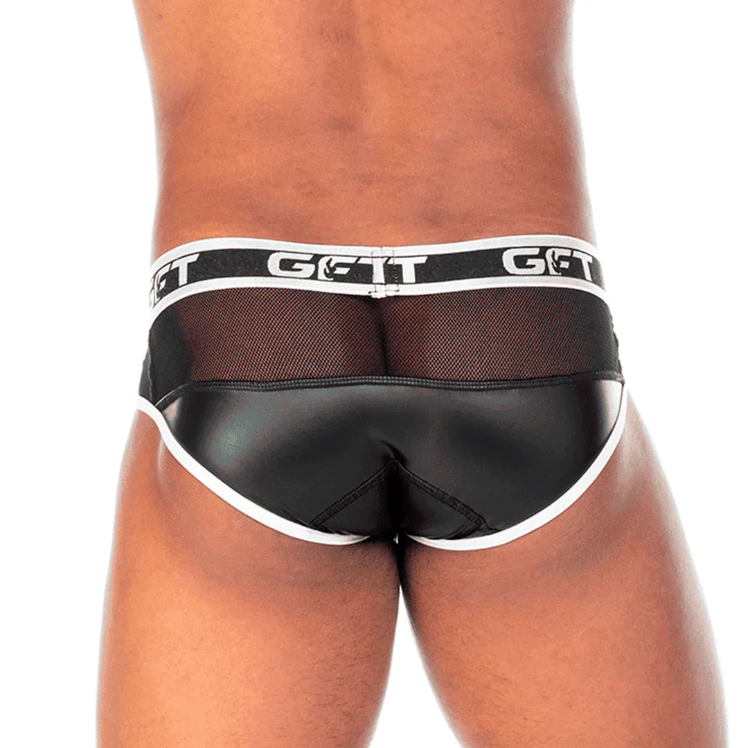 2 Fetiche White Brief back view by Gigo Underwear