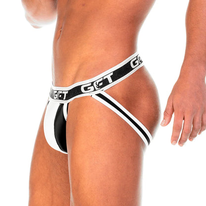 2 Fetiche White Jockstrap front view by Gigo Underwear