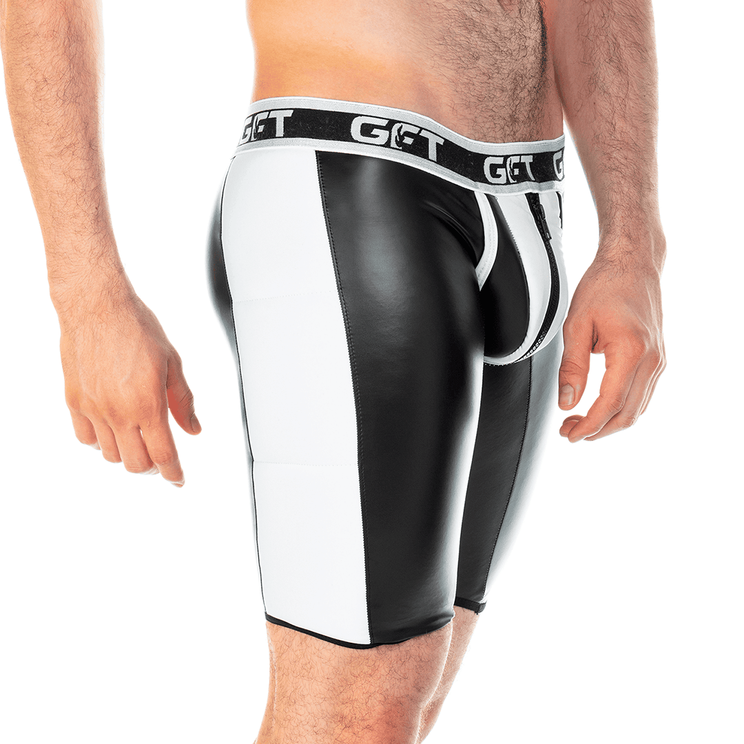 2 FETICHE WHITE ZIPPER TRUNK LONG - Gigo Underwear & MensWear