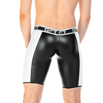 2 Fetiche White Zipper Trunk Long back view by Gigo Underwear